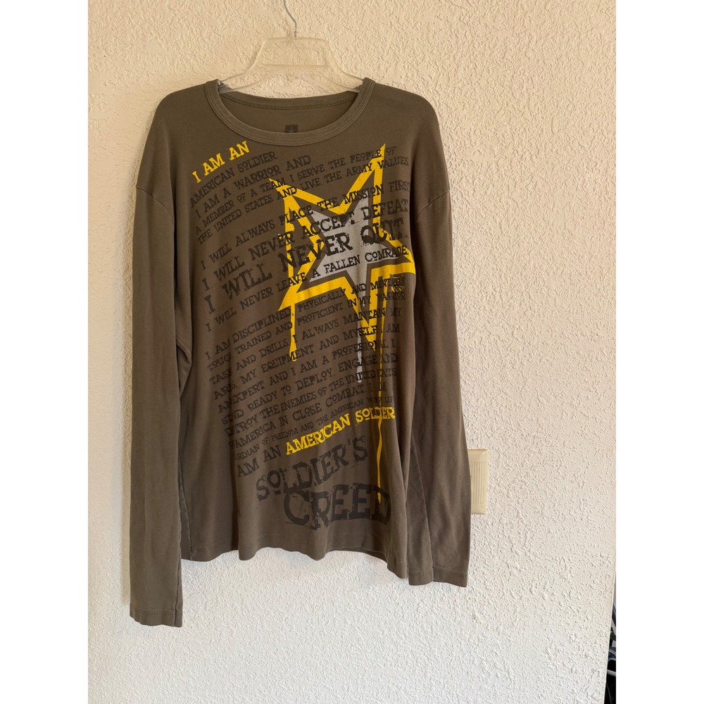 US Army Mens 2XL Soldier's Creed Long Sleeve Graphic T-Shirt Olive Green‎ USA - Picture 6 of 7